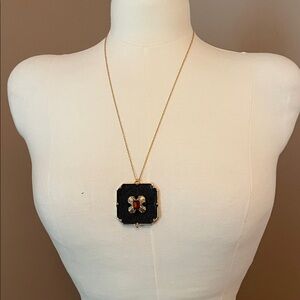 House of Harlow  Gold and Black Pendant Necklace art deco style